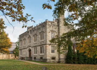 Kenyon College brought the Collegiate Gothic style to America in 1829
